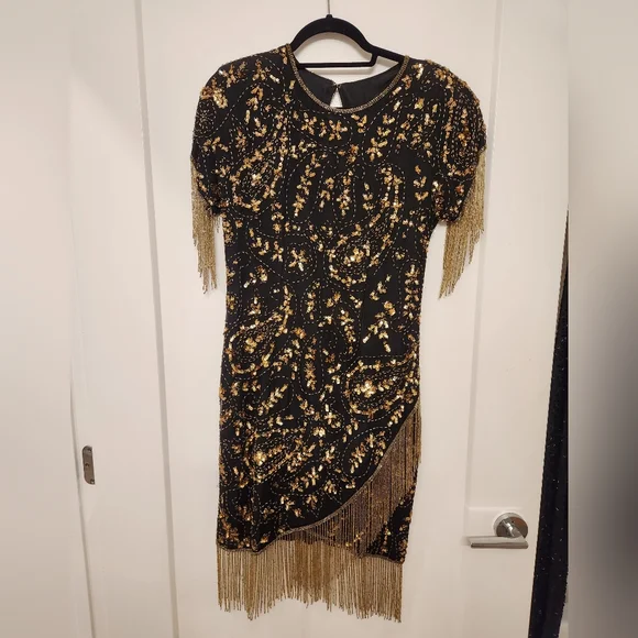 Dresses | Vintage Elegant Flapper Dress With Beads And Sequins | Poshmark